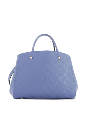 Louis Vuitton Montaigne Handbag Monogram Empreinte Leather MM satchel - Blu