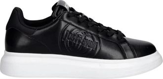 Just Cavalli Logo-embossed Sneakers - Heren - Sneakers - Zwart - 45 EU - Leer - Schoenen