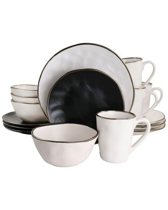 Elama Roman 16Pc Stoneware Dinnerware Set