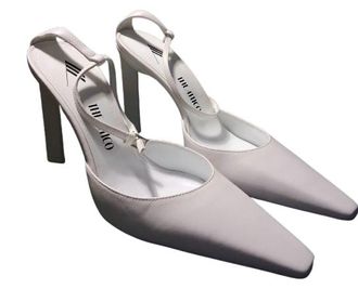 The Attico White Leather Amber Sandals Size 39.5