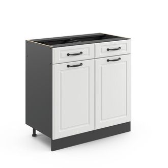 Vicco Mueble Bajo De Cocina R-line, Blanco Casa De Campo, 80 Cm Sin Encimera