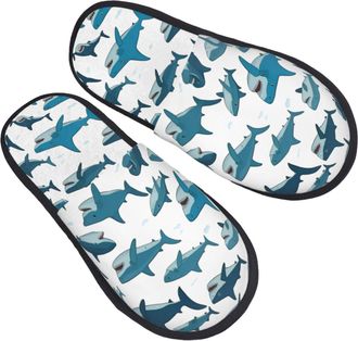 Generic DHGJHGN Shark Pattern With Various Gestures Print Slippers For Women And Men,Warm Comfortable For Home And Travel