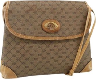 Gucci Pre-owned Cross Body Bags, female, Beige, Size: ONE SIZE Pre-owned Vintage Micro Small GG Shoulder Bag