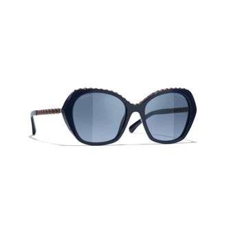 Chanel Butterfly Sunglasses - female - Chanel - Sunglasses - Blue - 55 MM - Accessories