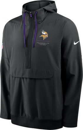 Nike Minnesota Vikings Sideline Anorak Nike Mens NFL 1/2-Zip Hooded Jacket in Black | 03AT091N9M-EKU