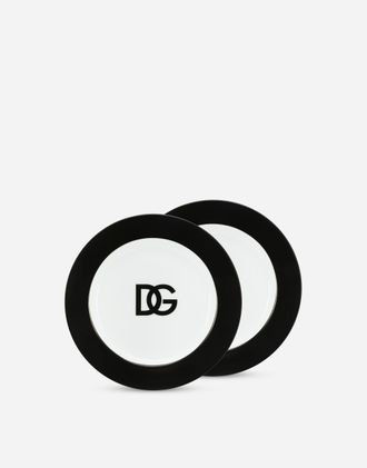 Dolce & Gabbana Set 2 Porcelain Bread Plates - Bread Plates Multicolor Onesize