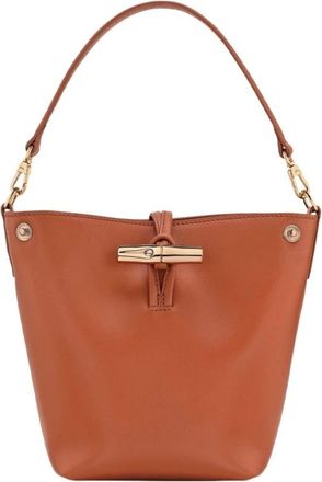Longchamp Le Roseau Seau XS - Dames - Tassen - Bruin - Maat: ONE Size Leer
