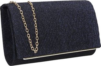 Swankyswans Amy Womens Sparkly Shiny Party Prom Wedding Evening Clutch Bag Purse (Navy)