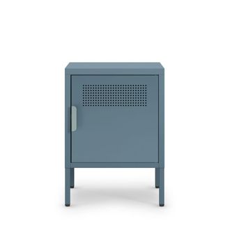 DRAWER Mesita de noche con 1 puerta de metal l40cm - azul glaciar