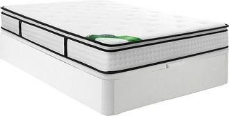 Vente-Unique Set 160 x 200 cm sommier contenitore bianco + materasso a molle insacchettate 7 zone con topper integrato e rivestimento bambù spessore 23cm - TAREVO 