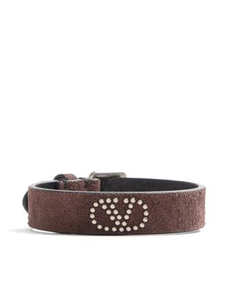 Valentino Garavani Vlogo-signature bracelet - men - Artificial Suede/Metal - One Size - Brown