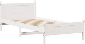 vidaXL Estructura de cama sin colchón madera de pino blanca 90x200 cm vidaXL