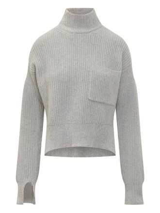 Marni turtleneck pocket sweater - women - Virgin Wool - 40 - Grey