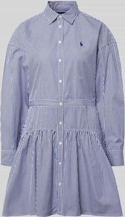 Polo Ralph Lauren Tailliertes Blusenkleid aus reiner Baumwolle in Hellblau, Gr&ouml;&szlig;e 34