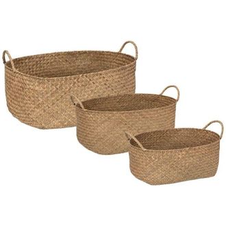 Atmosphera Atmosphera - Set di 3 cesti in giunco marino elora l35 42 50cm cr&eacute;ateur dint&eacute;rieur