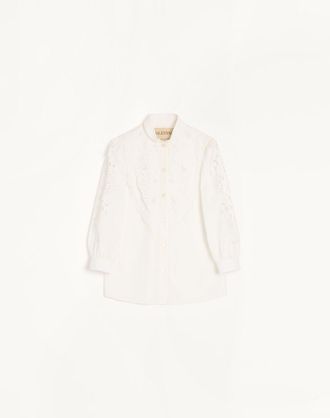 Valentino Camicia In Popeline Ricamata Donna BIANCO 36