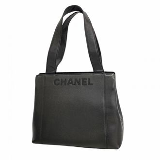 Chanel Black Grained Calfskin Tote Bag (Pre-Owned)