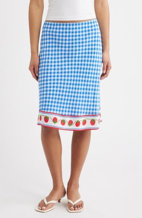Rails x Giadzy Grazia Print Skirt in Gingham Tomatoes at Nordstrom, Size Xx-Large