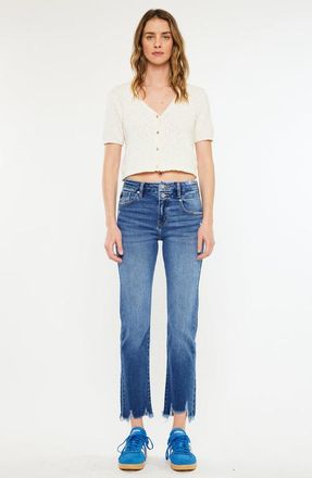 Kancan High Rise Slim Straight Leg Jeans in Medium Wash at Nordstrom, Size 24