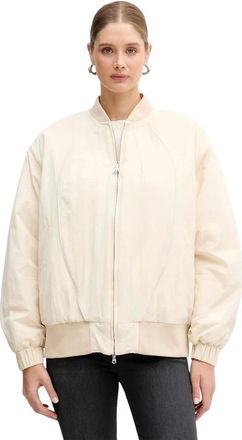 Patrizia Pepe Oversized Bomberjack - Dames - Bomber jackets - Beige - S - Leer - Jassen