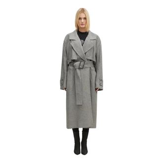 J.W.Anderson Jassen, Dames, Grijs, M, Katoen, Lange Trenchcoat