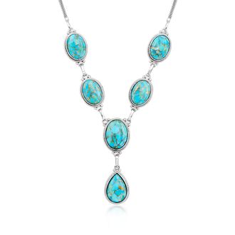 Ross-Simons Turquoise Y-Necklace in Sterling Silver