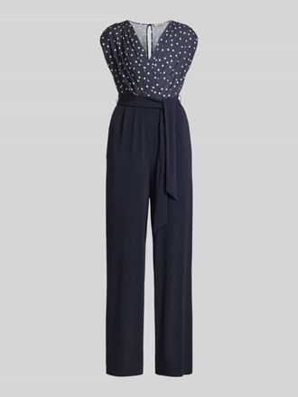 Vera Mont Regular Fit Jumpsuit mit V-Ausschnitt in Marine, Gr&ouml;&szlig;e 38