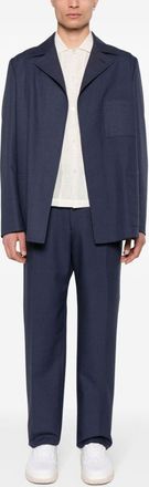 Fendi Mens Virgin Wool Trousers - Dark Blue viscose - Size EU 48 (Mens)