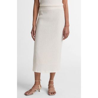 Vince Shadow Grid Midi Skirt in Chalk at Nordstrom, Size Xx-Small