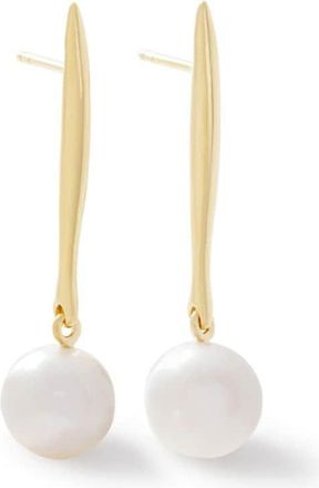 Monica Vinader Nura pearl drop earrings - women - Other fibres - One Size - Gold