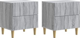 vidaXL Armario De Noche 2 Uds. Gris Sonoma 43 X 34,5 X 48 Cm Vidaxl