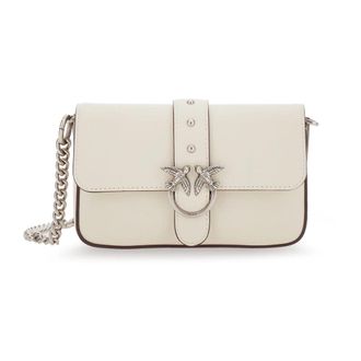 Pinko Love One Slouchy Crossbody Bag - Dames - Schoudertassen - Wit - ONE Size - Leer - Tassen