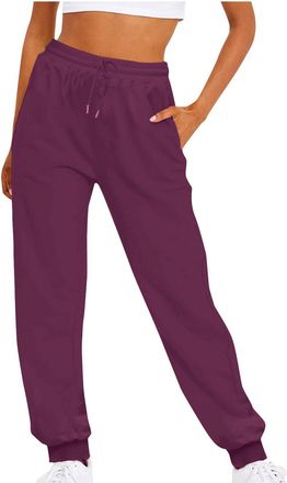 Generic Jogging Bottoms For Women Jogging Bottoms Plain Baggy Fleece Lined Tapered Leg Jogger Plus Size Waterproof Trousers Womens Plus Size Ladies Trousers E