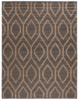 Safavieh Alfombra lana/algod&oacute;n negro/beige 122 x 183 cm