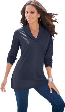 Roaman's Shawl Collar Ultimate Tee in Navy at Nordstrom, Size Medium