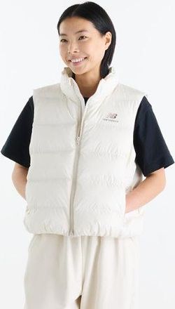 New Balance Donna Boston Puffer Vest in Beige, Poliestere, Taglia XL