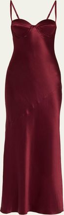 L'agence Sayla Bias-Cut Silk Gown