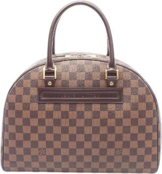 Louis Vuitton Pre-owned Nolita Damier Ebene Coated Canvas Handbag - Dames - Vintage Handtas - Bruin - ONE Size - Leer - Vintage
