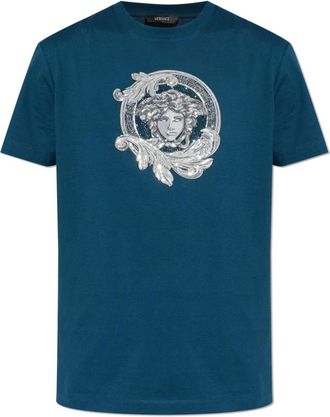 Versace Hombre, Camisetas, Azul, Talla: XL