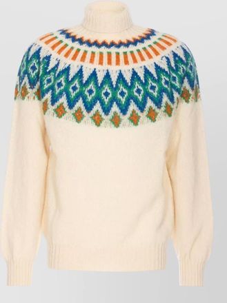 Howlin wool regular-fit high-neck patterned sweater