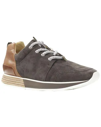 Herm&egrave;s Mens Suede Lace Up Wooden Rubber Sole Low Sneaker (Authentic Pre- Loved)