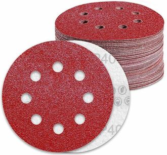 OEM Discos De Lijado De 125 Mm, Grano 40, 70 Unidades, 8 Agujeros, Para Lijadora Orbital