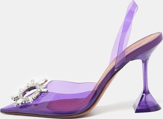 Amina Muaddi Purple Pvc Begum Slingback Pumps