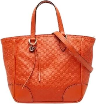 Gucci Pre-owned Handbags, female, Orange, Size: ONE SIZE Pre-owned Microguccissima Leather 2way Bag