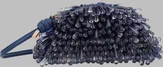 Cult Gaia Textured Blue Sheep Leather Crossbody Bag
