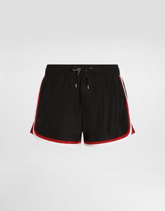 Dolce & Gabbana Canvas Swim Boxer Shorts - Man Beachwear Multicolor 4