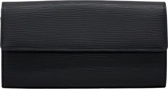 Louis Vuitton Black Noir Epi Leather Long Wallet (Bi-Fold) (Pre-Owned)