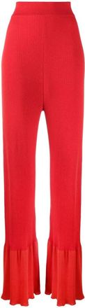 Stella McCartney Collapsing Shape Broeken - Dames - Wijde Broeken - Rood - S - Broeken