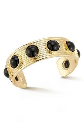 Sphera Milano Beaded Cuff Bracelet in Gold/black at Nordstrom Rack