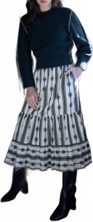 Elizabeth & James Surrey Midi Skirt In Apache Stripe